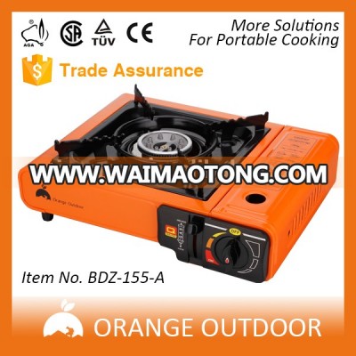 Orange Outdoor Piezoelectric butane Portable Gas Stove